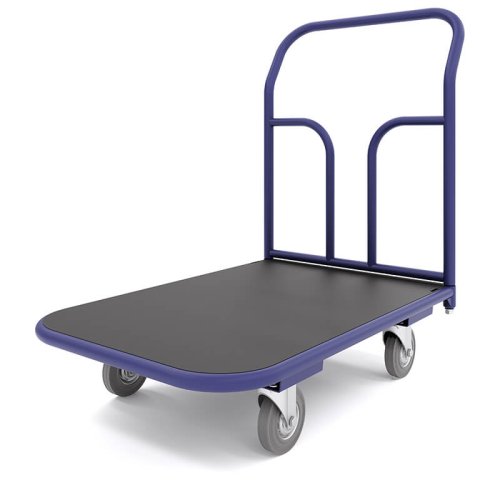 Тележка платформенная с резиновым покрытием ТПР 2 (600x900 мм, колеса серая резина 160 мм)
