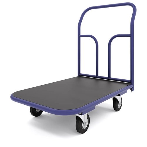 Тележка платформенная с резиновым покрытием ТПР 10 (800x1800 мм, колеса черная резина 200 мм)