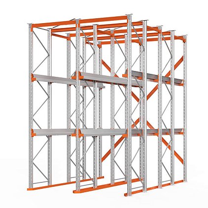 Стеллаж набивной паллетный (4500х3060х4000 мм), 2 линии, 3 яруса